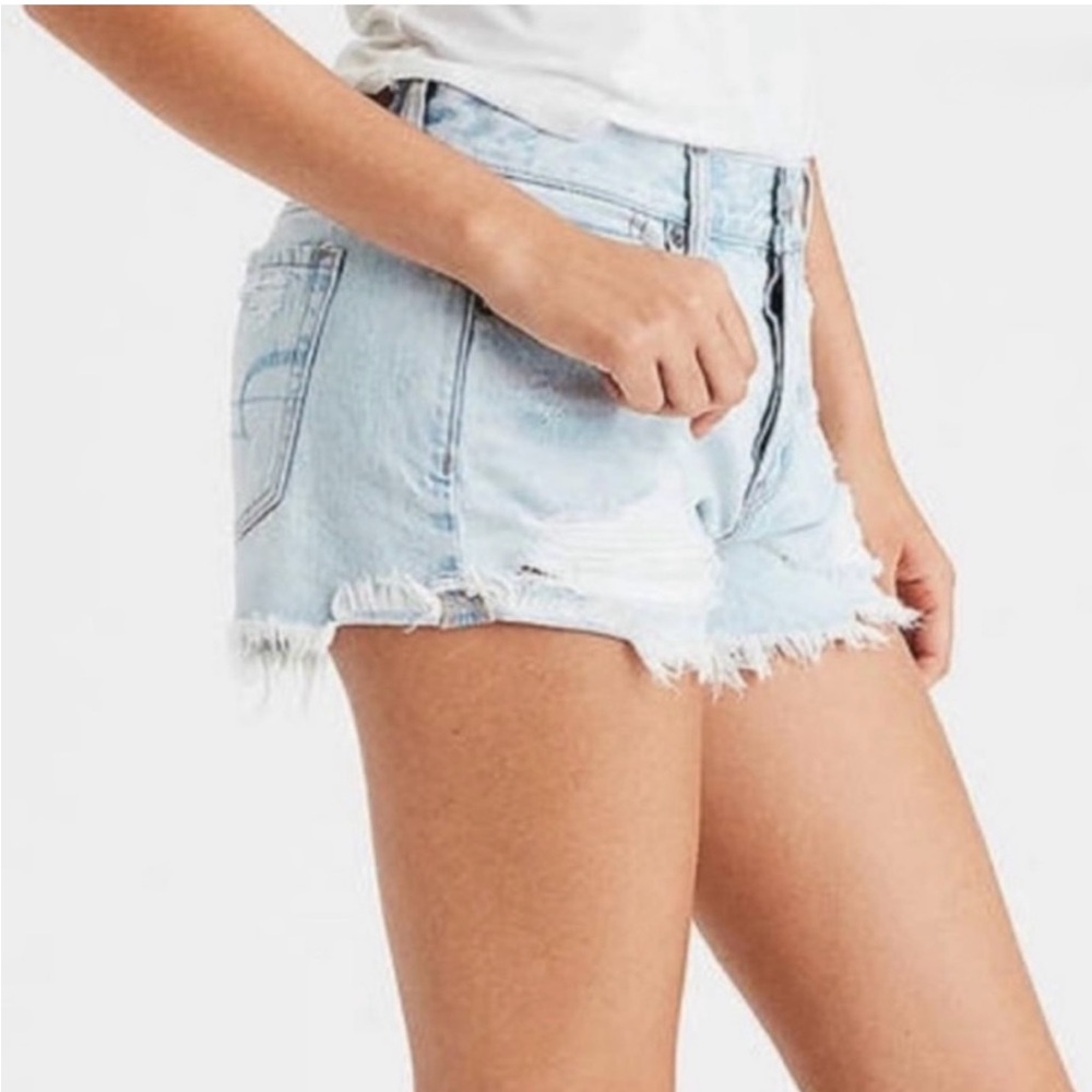 American Eagle Outfitters Women's Light Blue Denim Shorts Summer Edit - Picture 2 of 5